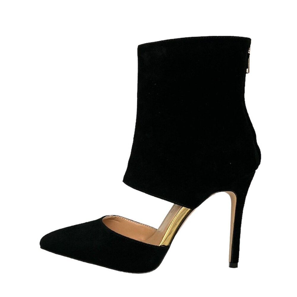 THINGS II COME JELYN Luxurious Dress Shooties Stiletto Heels Boots Black - Picture 3 of 7